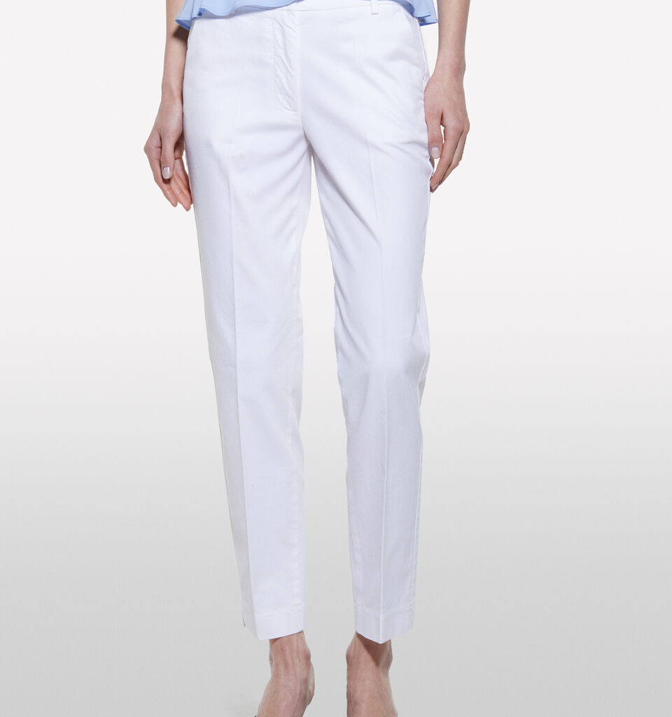 Chinos branco regular fit  - calças chinos para mulher - Branco | Sisley image number 4
